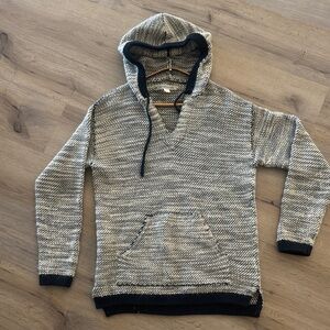 Outerknown Black and Gray Knit Hoodie